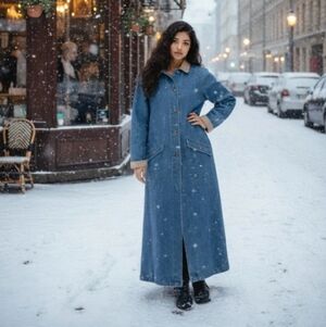 L.L. Bean Vintage Wool Blanket Lined Long Chore Coat Nineties Revival